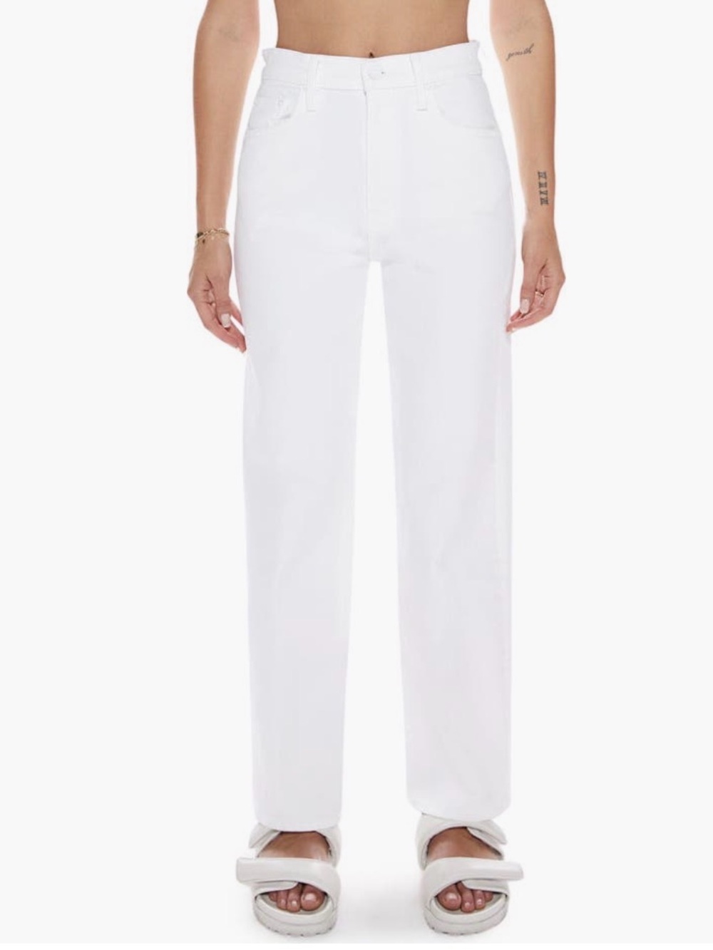 MOTHER The Rambler Ankle Straight Leg Jeans White | Size: 32